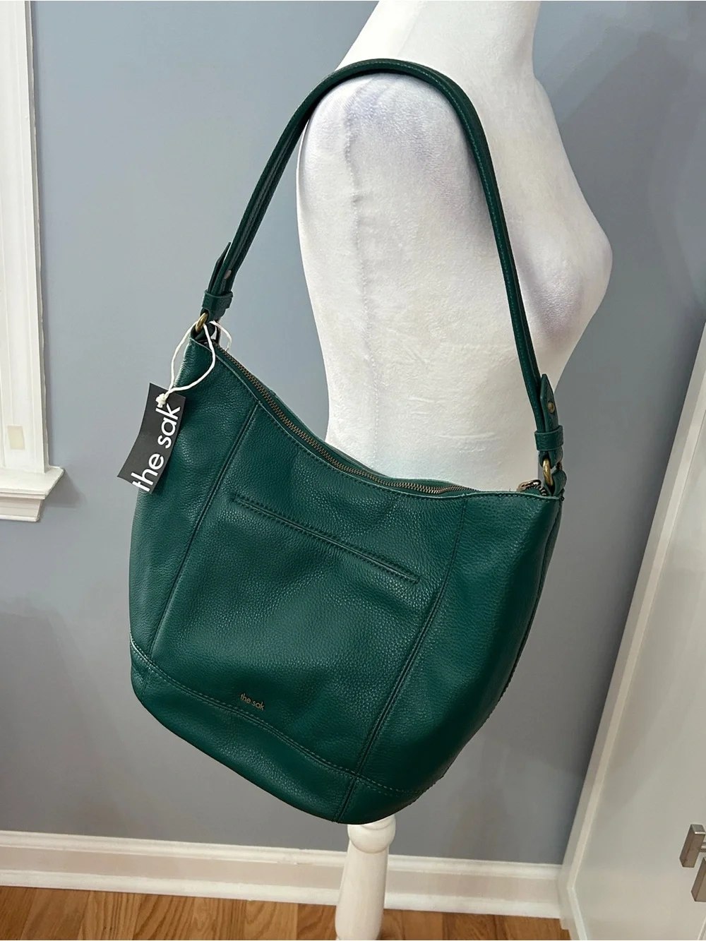NWT The Sak Sequoia Leather Hobo Bag Pine Green Shoulder Purse Handbag 107136⁠
